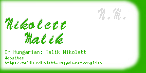 nikolett malik business card